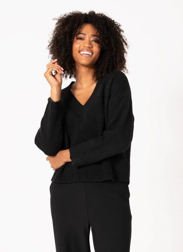 C'est Moi Crop V Neck Sweater