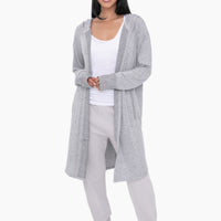 Open Front Long Cardigan with Pockets