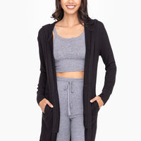 Open Front Long Cardigan with Pockets