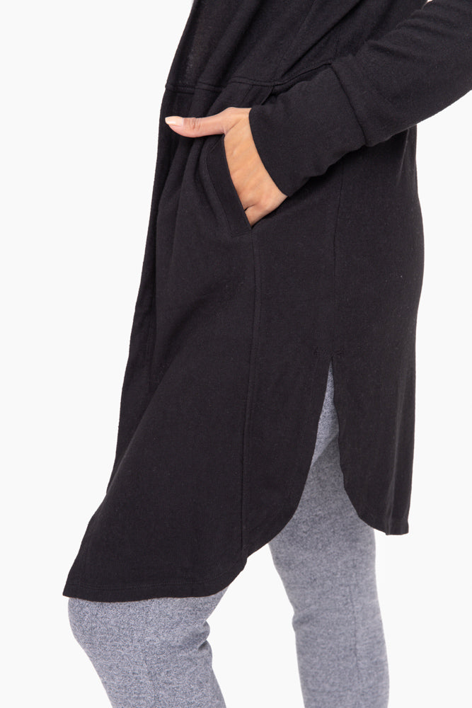 Open Front Long Cardigan with Pockets