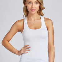 C'est Moi Bamboo Ribbed Racer Back Tank