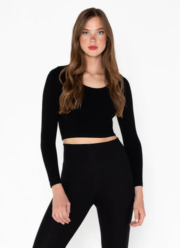 C'est Moi Bamboo Crop Long Sleeve