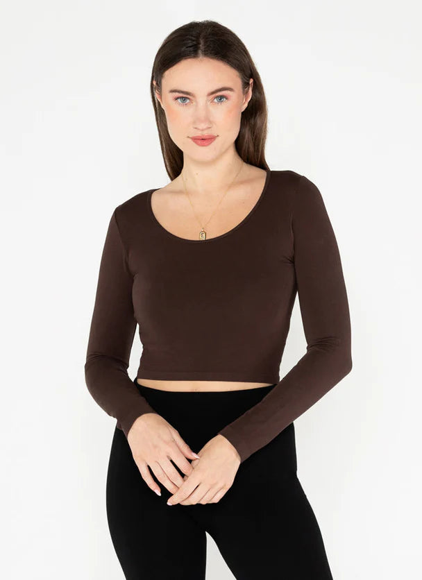 C'est Moi Bamboo Crop Long Sleeve