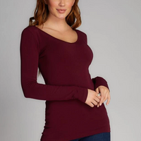 C'est Moi Bamboo V Neck Long Sleeve