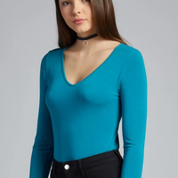 C'est Moi Bamboo V Neck Long Sleeve