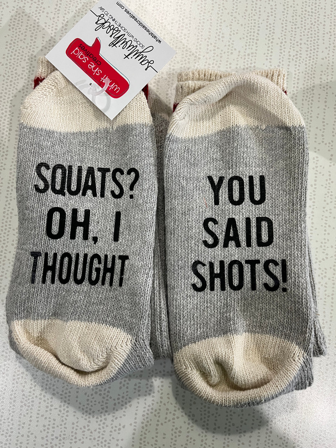 Printed Slogan Wool Socks