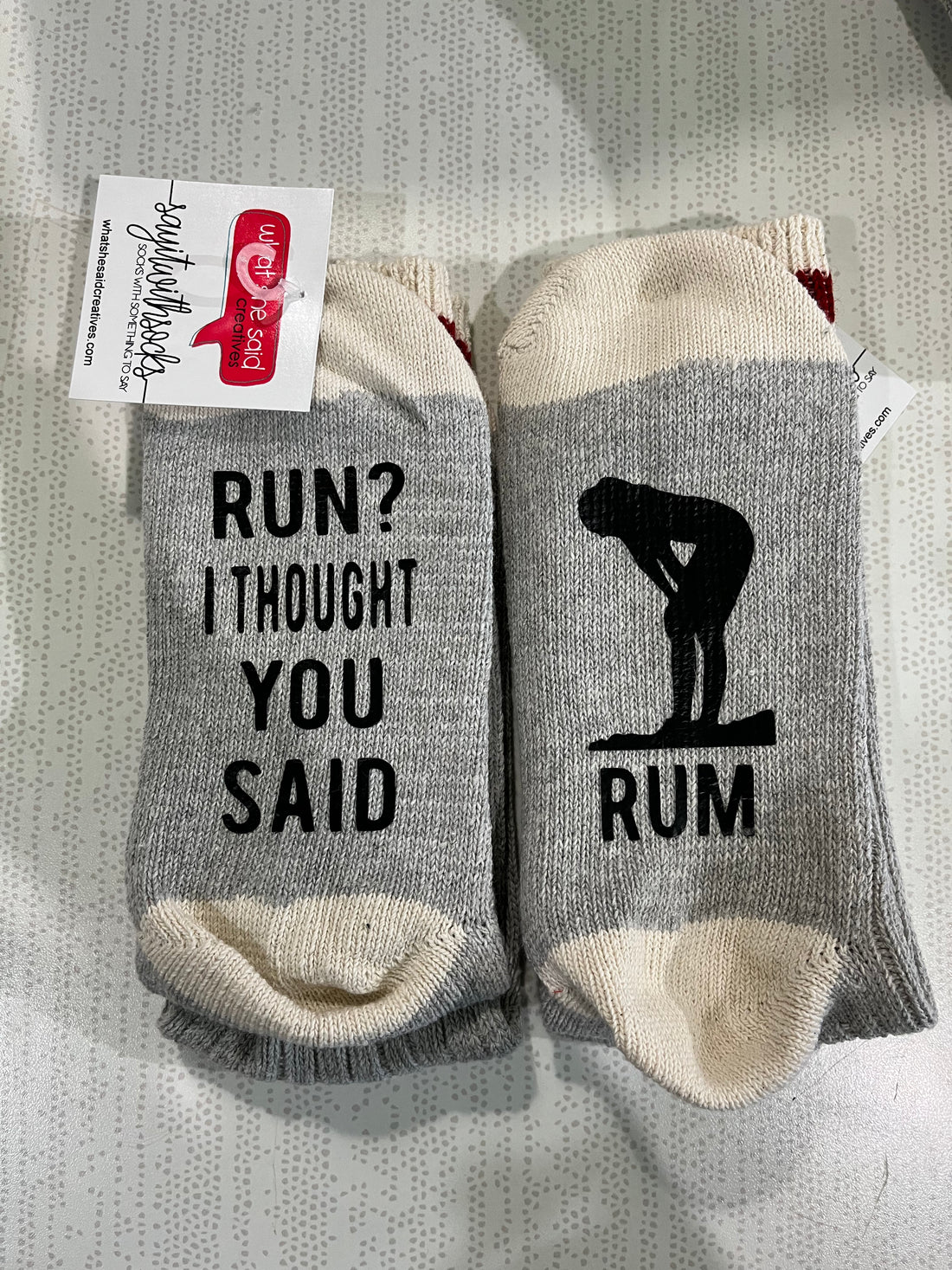 Printed Slogan Wool Socks