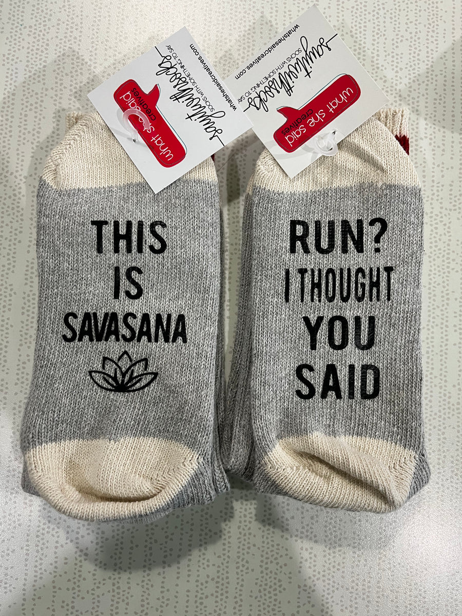 Printed Slogan Wool Socks