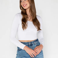 C'est Moi Bamboo Crop Long Sleeve